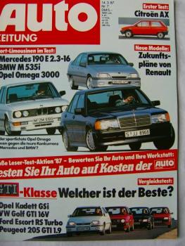 Auto Zeitung 7/1987 BMW M535i Katalysator E28,Omega 3000, 190E 2