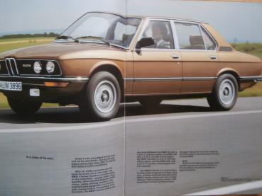 BMW 518 520 525 528i E12 Prospekt Englisch März 1980