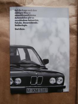 BMW 524td E28 Steuerersparnis Prospekt Umwelt März 1984