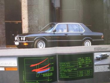 BMW 525e +katalysator 92kw +90kw Katalog März 1985 Broschüre E28