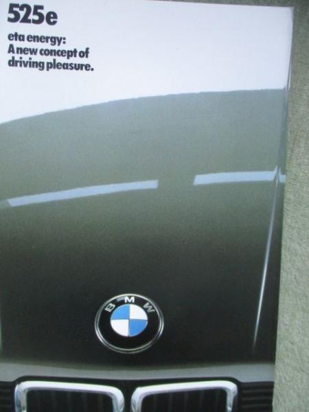 BMW 525 eta energy Brochure Rechtslenker UK Englisch März 1983